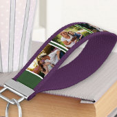 6枚のフォトコラージュを作成する濃い緑の白 リストバンドキーホルダー