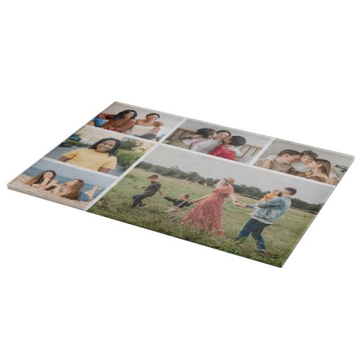 6枚のフォトコラージュを作成 カッティングボード (角)