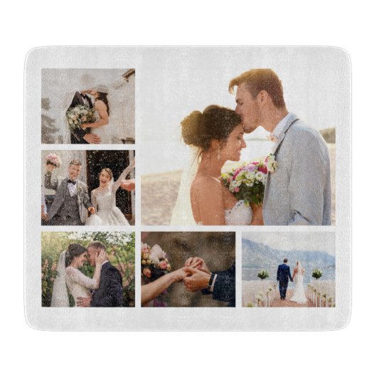 6枚のフォトコラージュを作成 カッティングボード (正面)