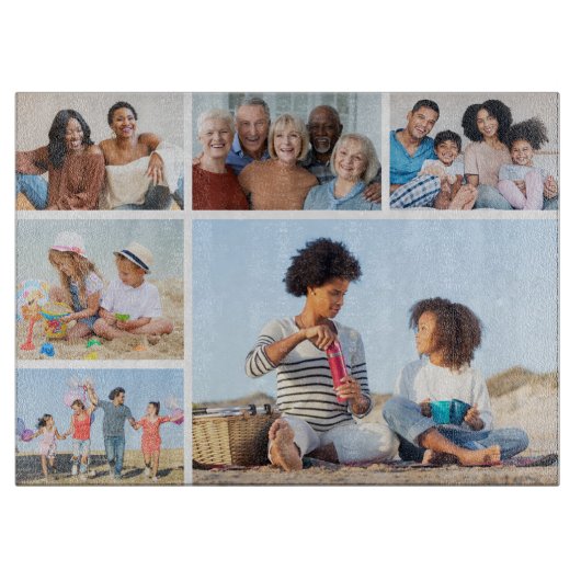 6枚のフォトコラージュを作成 カッティングボード (正面)