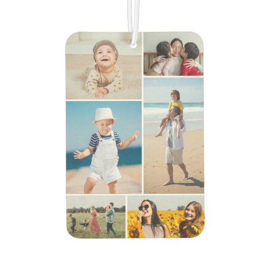 6枚のフォトコラージュを作成 カーエアーフレッシュナー (裏面)