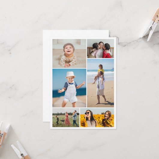 6枚のフォトコラージュを作成 カード (正面/裏面インサイチュ)