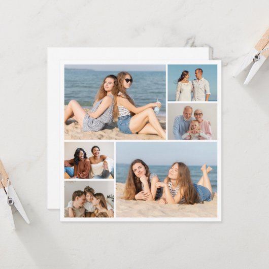 6枚のフォトコラージュを作成 カード (正面/裏面インサイチュ)