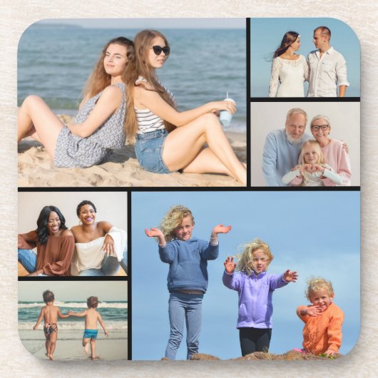 6枚のフォトコラージュを作成 コースター (正面)