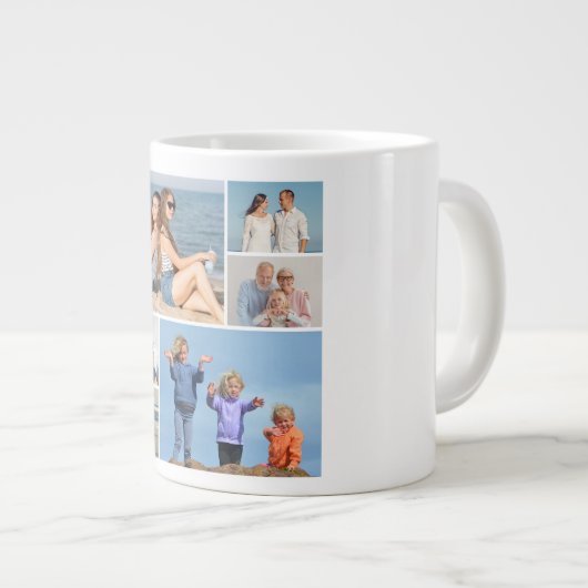 6枚のフォトコラージュを作成 ジャンボコーヒーマグカップ (正面右)