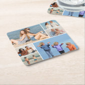 6枚のフォトコラージュを作成 スクエアペーパーコースター (アングル)