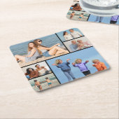 6枚のフォトコラージュを作成 スクエアペーパーコースター (アングル)