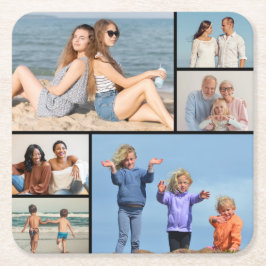 6枚のフォトコラージュを作成 スクエアペーパーコースター