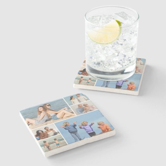 6枚のフォトコラージュを作成 ストーンコースター (横)