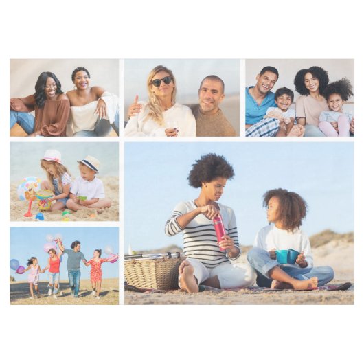 6枚のフォトコラージュを作成 テーブルクロス (正面(横))