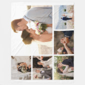 6枚のフォトコラージュを作成 フリースブランケット (正面)