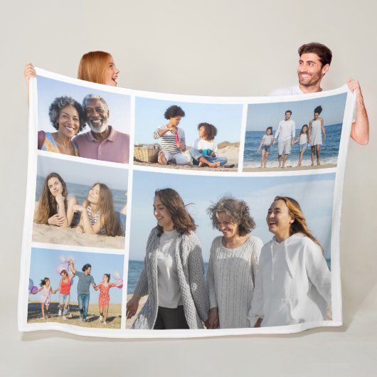 6枚のフォトコラージュを作成 フリースブランケット (インサイチュ)