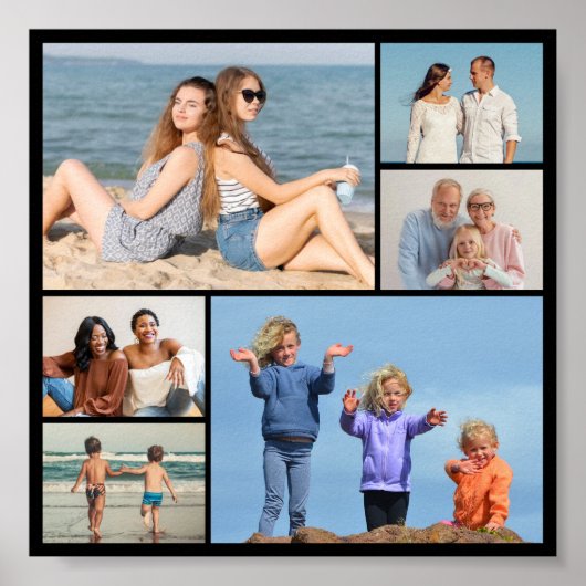 6枚のフォトコラージュを作成 ポスター (正面)
