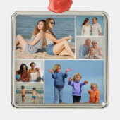 6枚のフォトコラージュを作成 メタルオーナメント (正面)