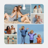 6枚のフォトコラージュを作成 メタルオーナメント (裏面)