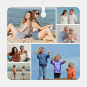 6枚のフォトコラージュを作成 メタルオーナメント (正面)