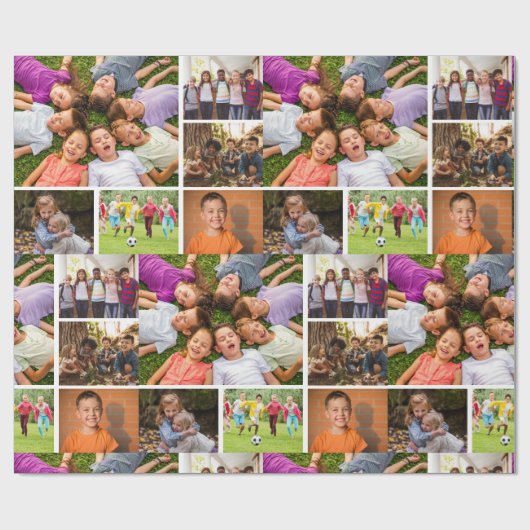 6枚のフォトコラージュを作成 ラッピングペーパー (フラット)