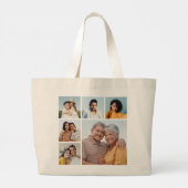 6枚のフォトコラージュを作成 ラージトートバッグ (裏面)