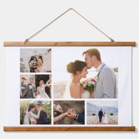 6枚のフォトコラージュを作成 吊り下げ型タペストリー (正面)