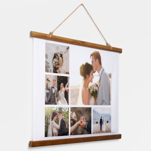 6枚のフォトコラージュを作成 吊り下げ型タペストリー (傾斜あり)