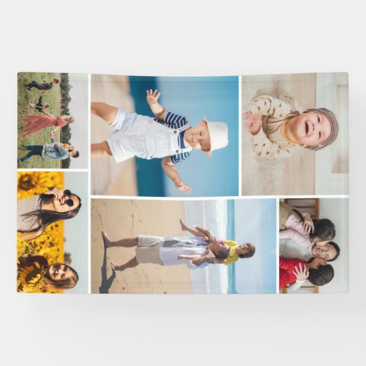 6枚のフォトコラージュを作成 横断幕 (横)