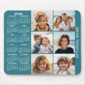 6枚のフォトコラージュを含むカレンダー マウスパッド (正面)