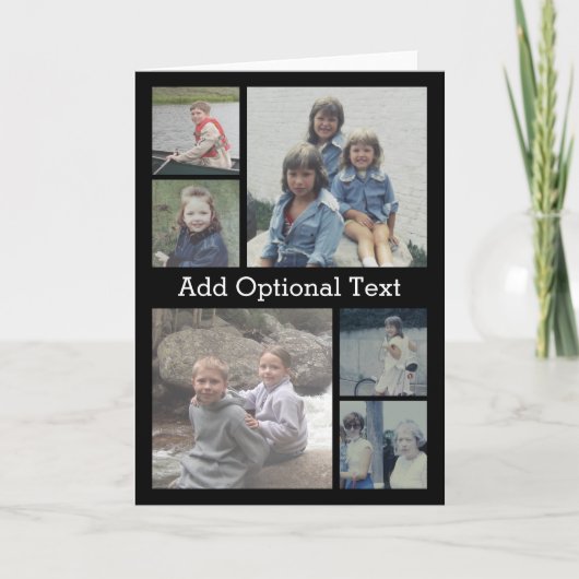 6枚のフォトコラージュオプション文字 – 色の編集が可能 カード (正面)