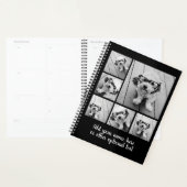 6枚のフォトコラージュオプション文字 – 黒を編集可能 プランナー手帳 (ディスプレー)