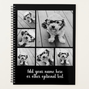 6枚のフォトコラージュオプション文字 – 黒を編集可能 プランナー手帳