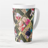 6枚のフォトコラージュパーソナライズされた文字の作成 カフェラテマグ (右アングル)