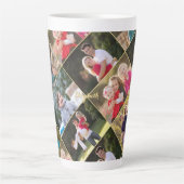 6枚のフォトコラージュパーソナライズされた文字の作成 カフェラテマグ (正面)