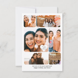 6枚のフォトコラージュ最高のフレンドハッピーバースデーカード カード