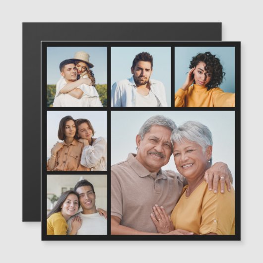 6枚のフォトコラージュ磁気カードを作成 (正面/裏面)