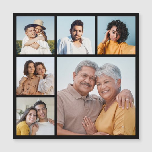 6枚のフォトコラージュ磁気カードを作成 (正面)