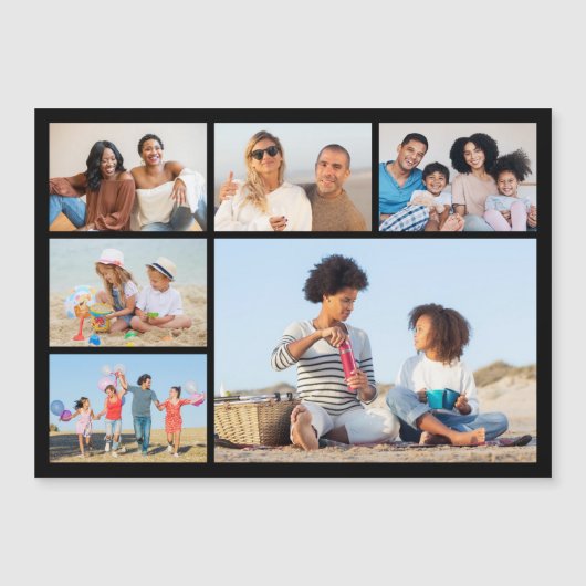 6枚のフォトコラージュ磁気カードを作成 (正面)