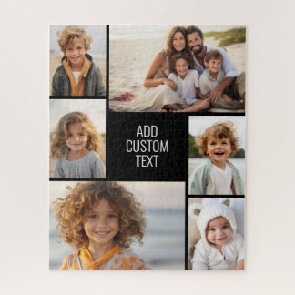 6枚のフォトコラージュ – 黒い背景 – 白い文字 ジグソーパズル