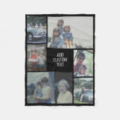 6枚のフォトコラージュ – 黒い背景 – 白い文字 フリースブランケット (正面)