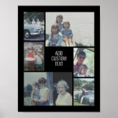 6枚のフォトコラージュ – 黒い背景 – 白い文字 ポスター (正面)