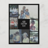 6枚のフォトコラージュ – 黒い背景 – 白い文字 ポストカード (正面)