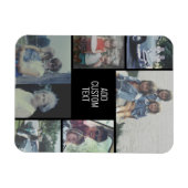 6枚のフォトコラージュ – 黒い背景 – 白い文字 マグネット (横)