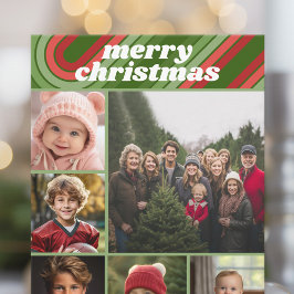 6枚のフォトストライプレトロ – 赤ファンキー緑 シーズンカード