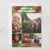 6枚のフォトストライプレトロ – 赤ファンキー緑 シーズンカード (正面)