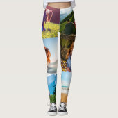 6枚のフォトテンプレートエッジプリントレギンス レギンス (正面)