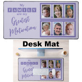 6枚のフォトファミリーのモチベーション（紫） デスクマット