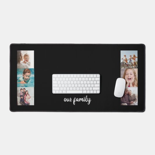 6枚のフォトファミリーコラージュを作成 デスクマット (キーボード&マウス)