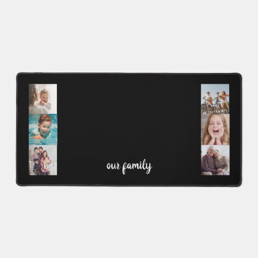 6枚のフォトファミリーコラージュを作成 デスクマット (正面)