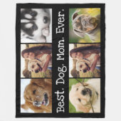 6枚のホ最高のトドッグ·ママが黒と白をコラージュ フリースブランケット (正面)