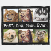 6枚のホ最高のトドッグ·ママが黒と白をコラージュ フリースブランケット (正面(横))