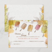 6枚のランタンRSVPカード 招待状 (正面/裏面)