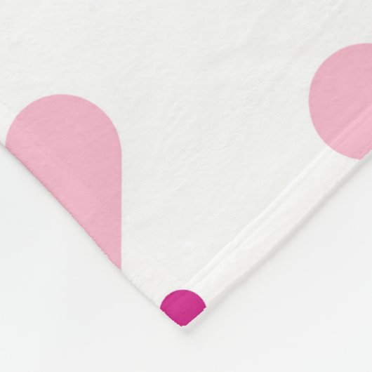 6枚の写真でパーソナライズされた可愛いピンクのハートパターン フリースブランケット (角)